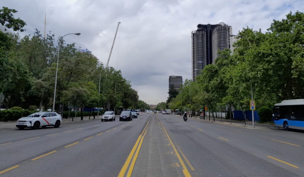 Vista de la Castellana y la plaza de Lima. Foto: María Martínez López.