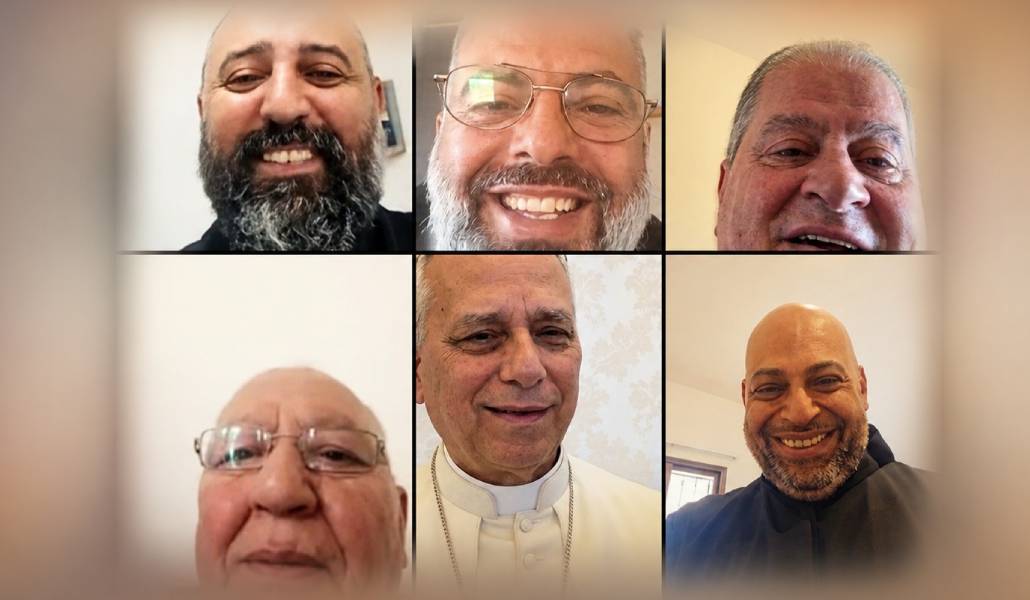 Un momento de la videollamada del Papa. Foto: Vatican News.