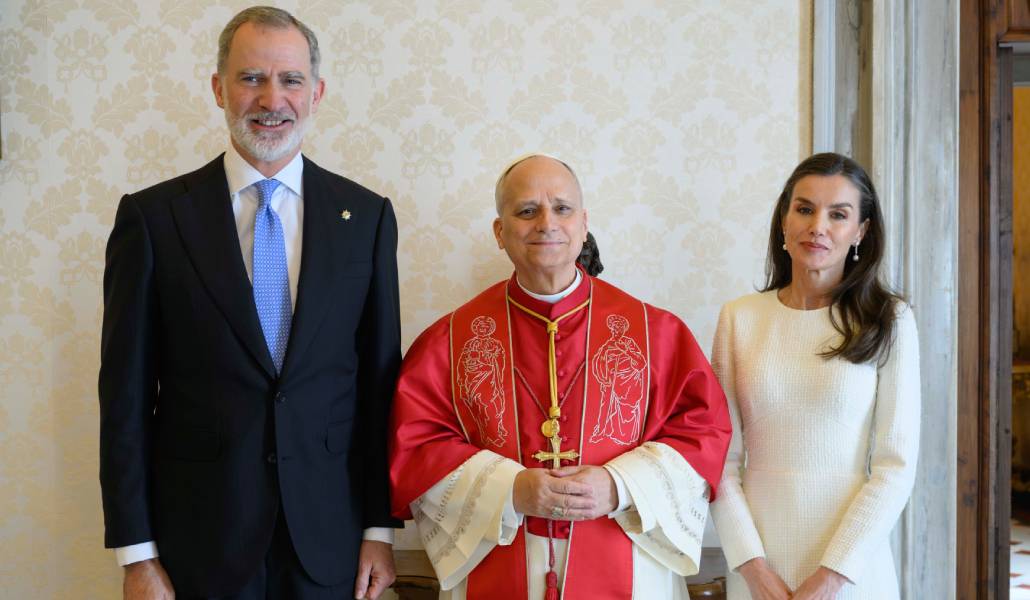 Los monarcas españoles con el Santo Padre en su encuentro del pasado mes de marzo. Foto: CNS.