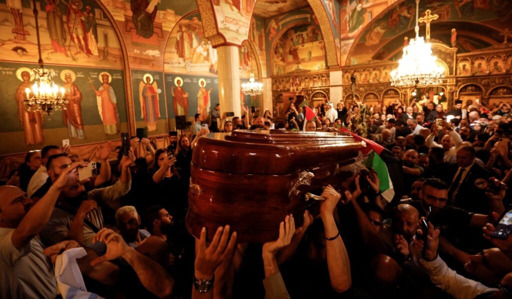 Funeral de Shireen Abu Akleh, que Salman presidió. Foto: OSV News.