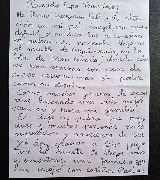 Carta del senegalés.