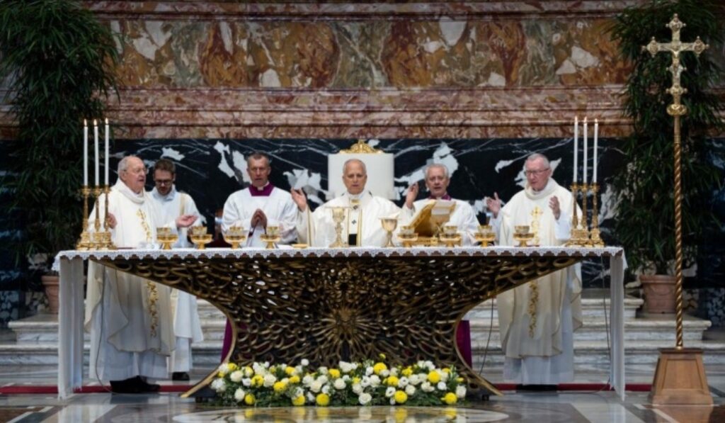 La liturgia eucarística de la celebración de apertura del consistorio. Foto: Vatican Media.