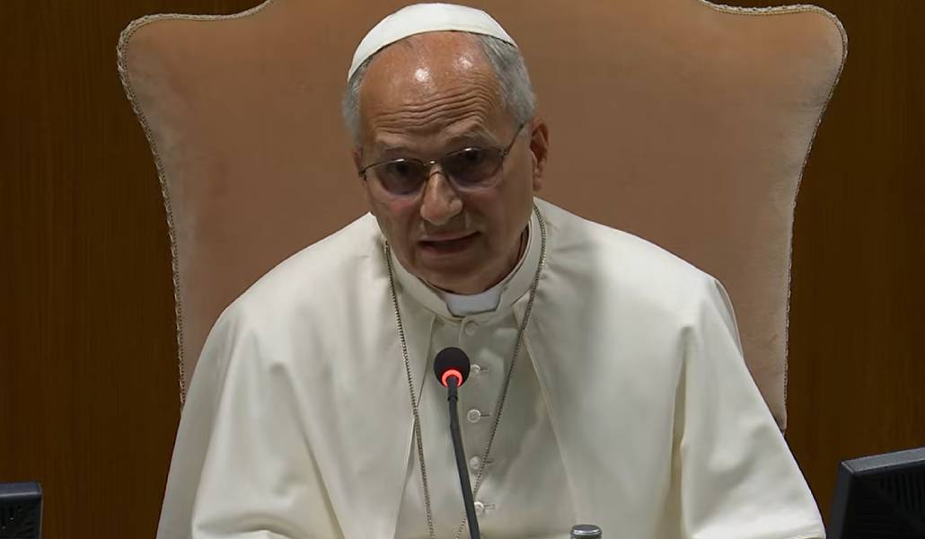 El Papa León XIV durante su intervención. Foto: Vatican Media.