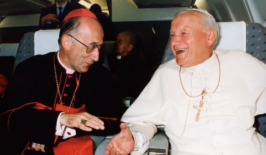 Camilo Ruini con Juan Pablo II en 1991.