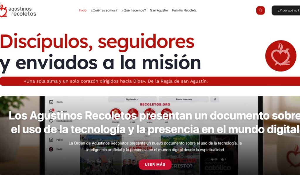 La página web de los agustinos recoletos.
