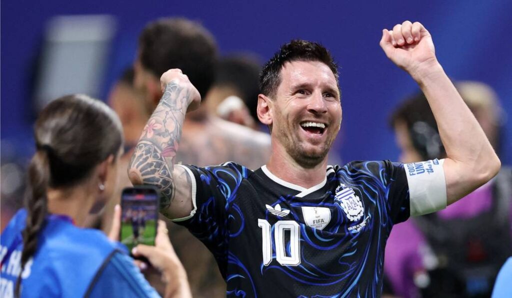Messi tras eliminar a Inglaterra en las semifinales.
