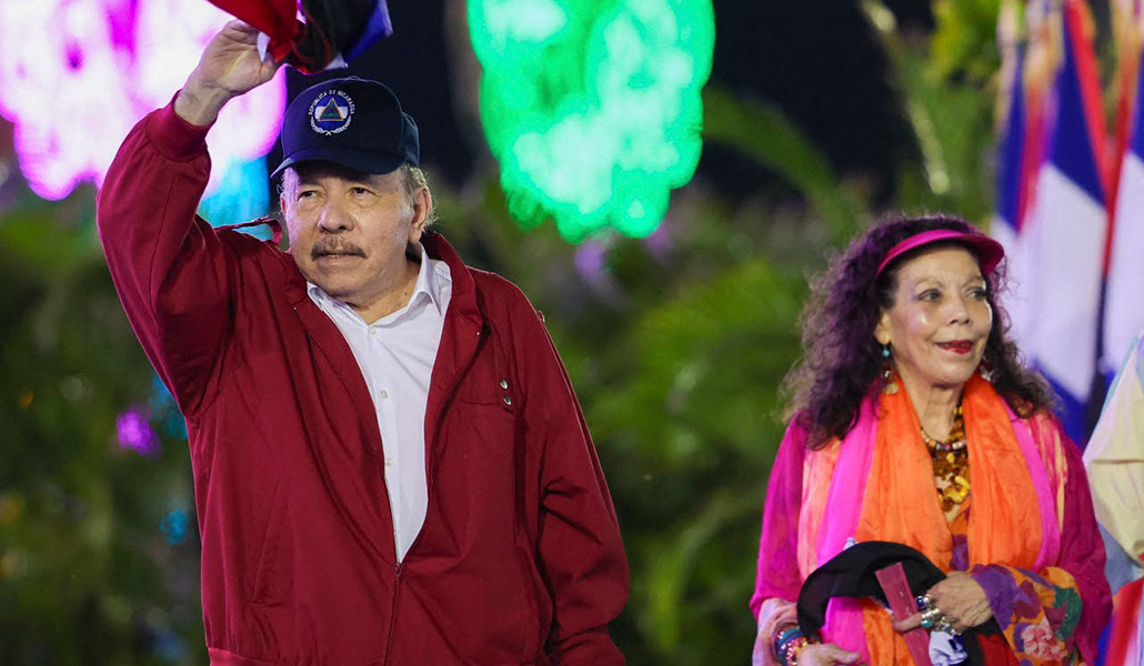 La pareja presidencial, Daniel Ortega y Rosario Murillo.
