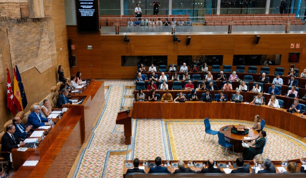 Un momento del pleno de la Asamblea de Madrid.