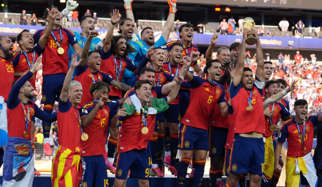 La selección celebrando su victoria en el Mundial de fútbol. Foto: EFE/ Angel Colmenares.