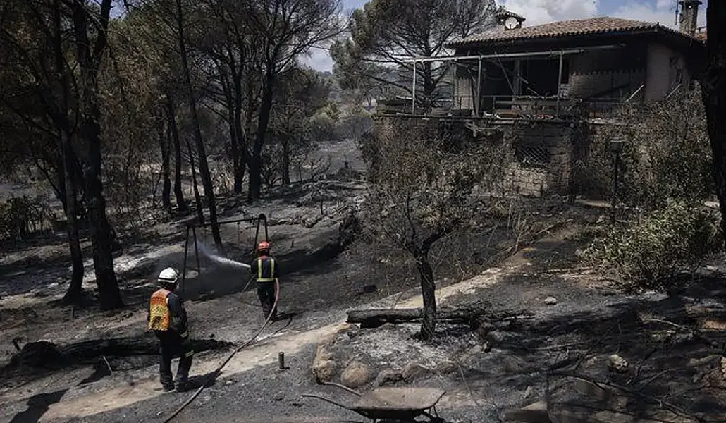 Una casa calcinada en la Comunidad de Madrid. Foto: ABC.
