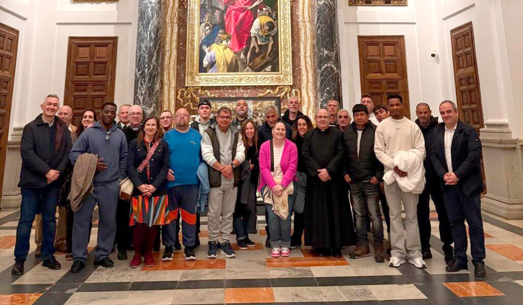 Durante la visita a la catedral de Toledo.
