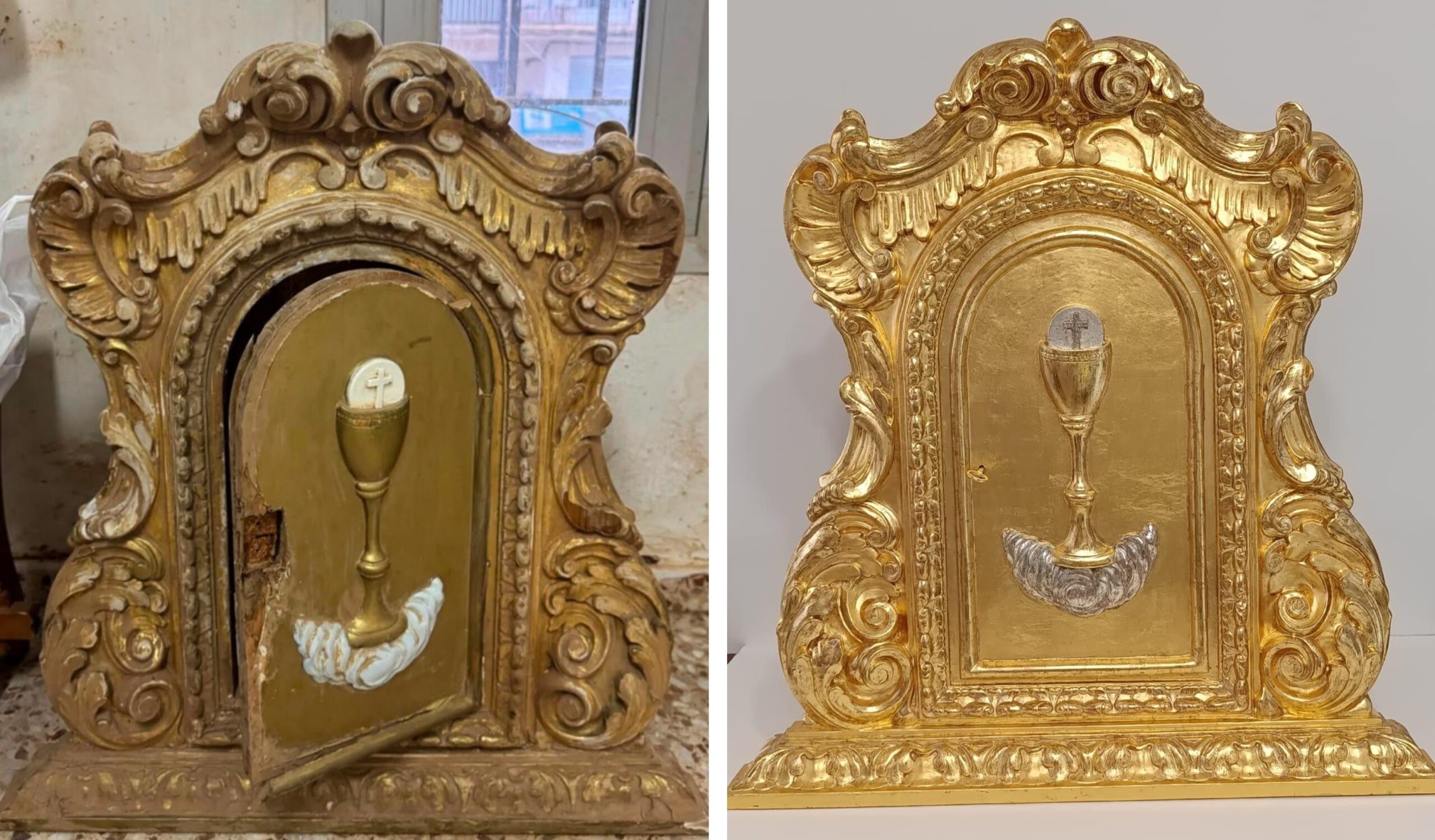 El sagrario antes y después. Foto: Salvador Aguado