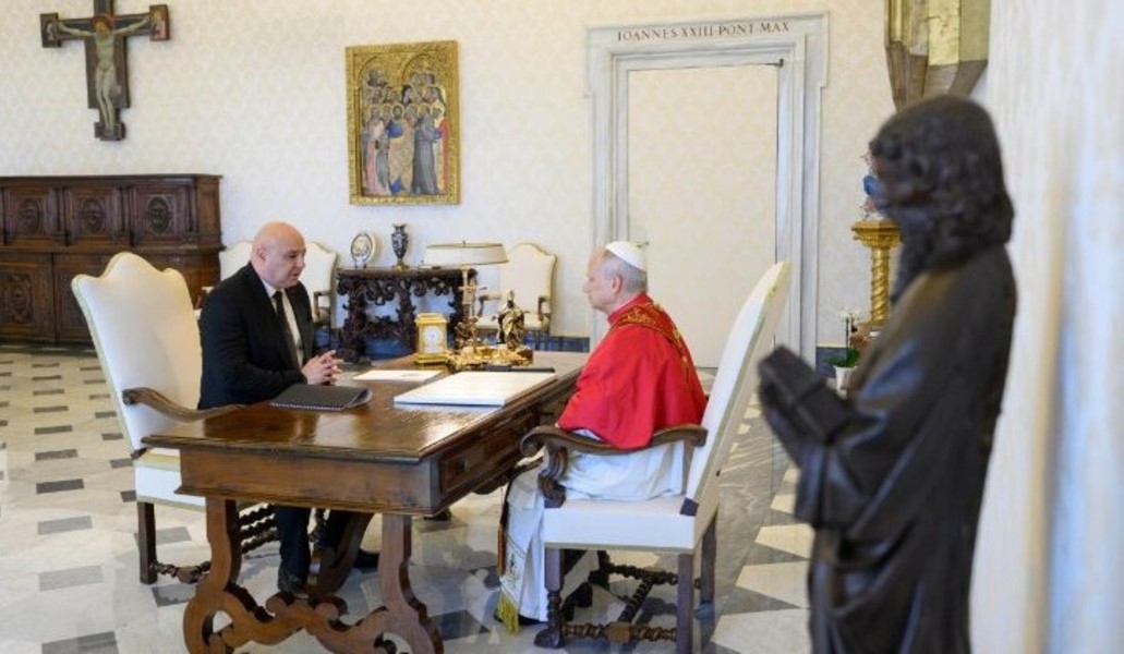 El Papa ha recibido al presidente libanés en el Palacio Apostólico. Foto: Vatican Media