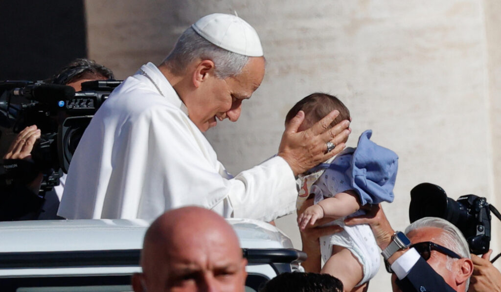 El Papa durante la audiencia.