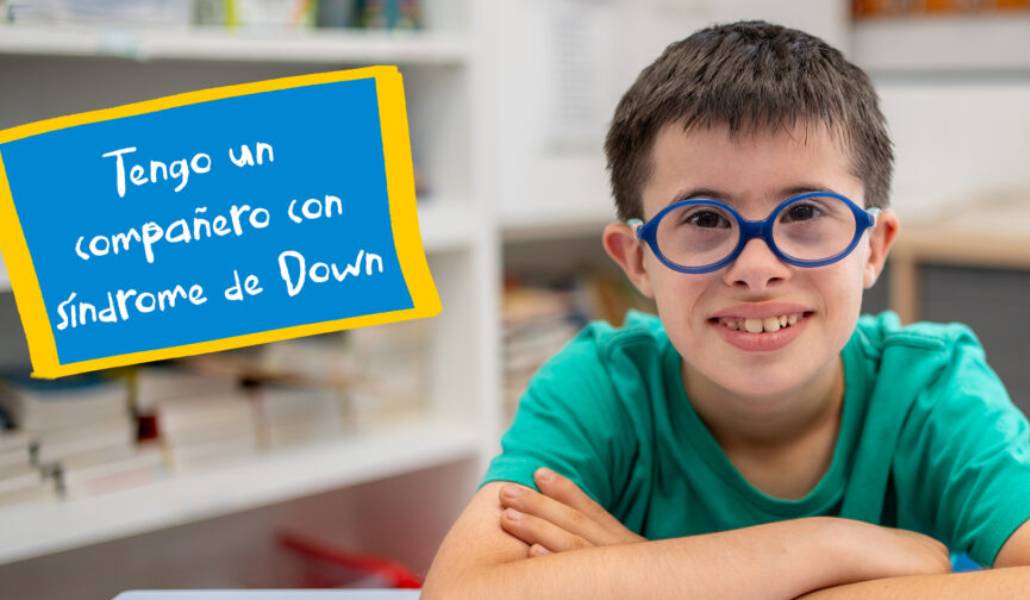 Coincidiendo con la vuelta a las aulas, Down España ha lanzado la campaña "Tengo un compañero con síndrome de Down". Foto. Down España.