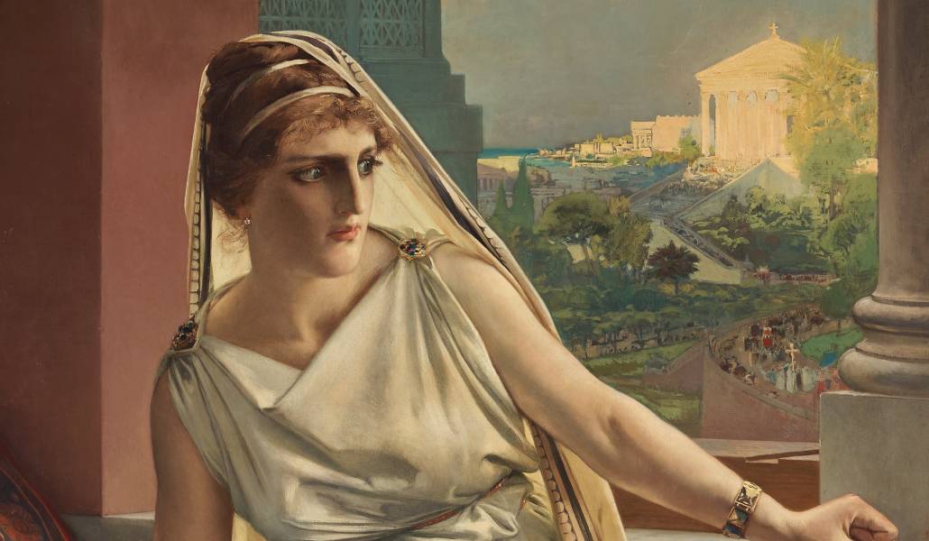 Hipatia pintada por Julius Kronberg. Foto: bukowskis.com.