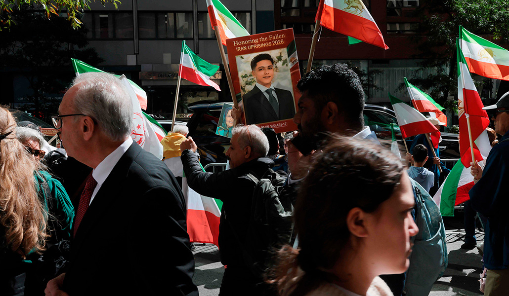 Manifestación contra la represión iraní en Nueva York el 21 de septiembre, en vísperas de la Asamblea General.