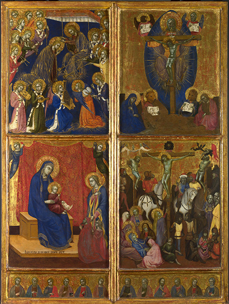 Tabla con la 'Coronación de la Virgen' de Barnaba da Modena, 1374. The National Gallery (Londres).