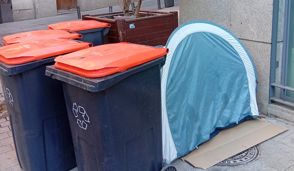 La tienda de campaña de Antonio.