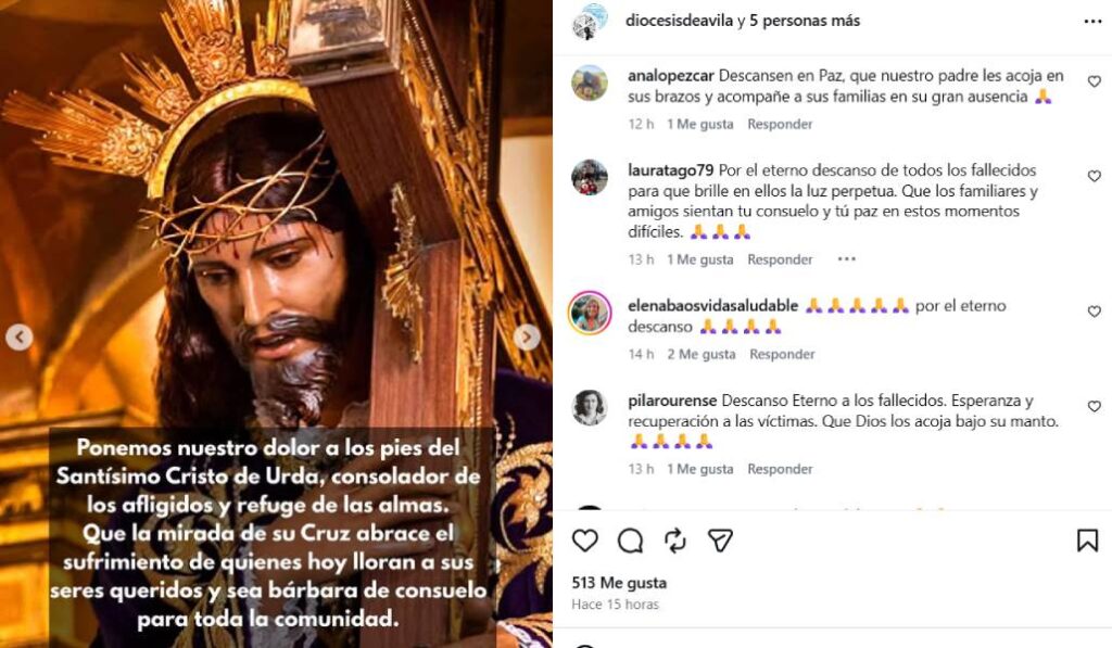 Imagen del Cristo de Urda en la publicación de Instagram. Foto: IG.