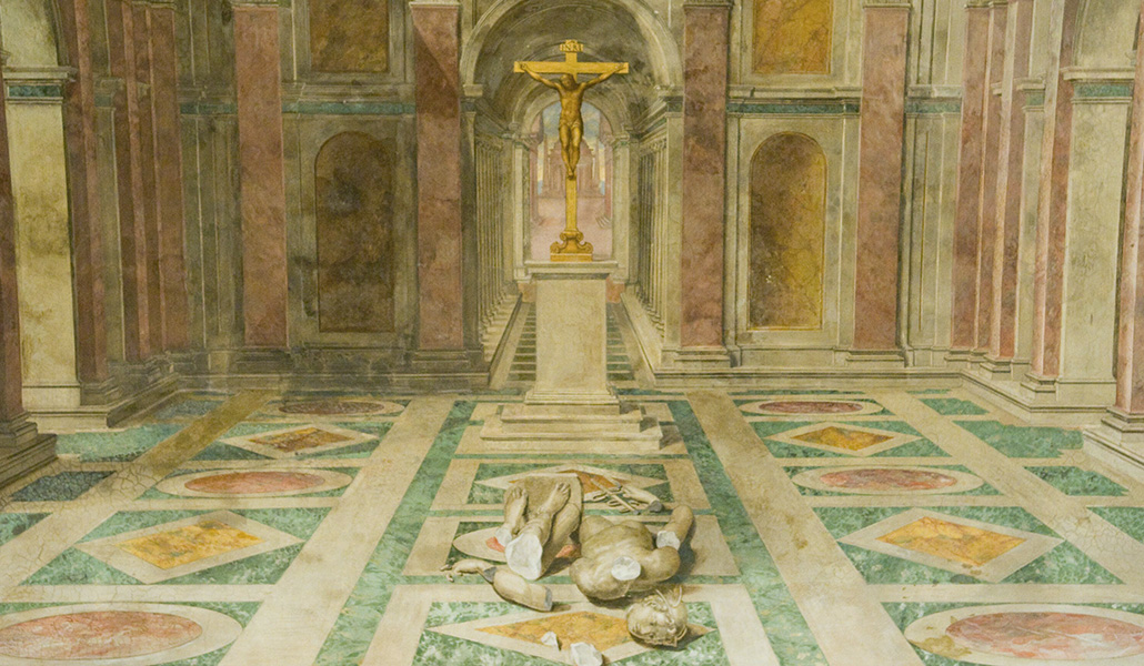 'Triunfo de la religión cristiana', de Tommaso Laureti. Techo de la Sala di Constantino, Palacio Apostólico, Ciudad del Vaticano.