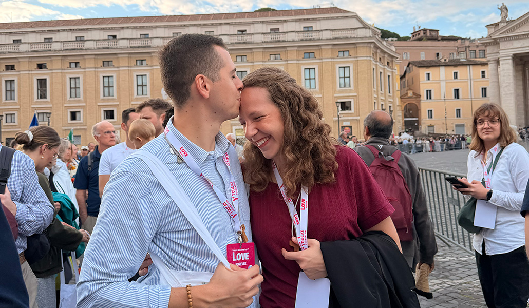 Leo y Mateja en Roma durante un encuentro de la Fundación YOUCAT.