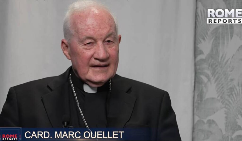 Ouellet durante la entrevista. Foto: YouTube Rome Reports.