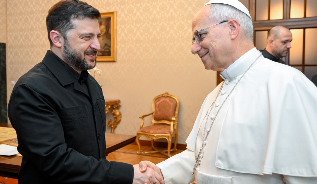 Encuentro entre Zelenski y el Papa en diciembre de 2025. Foto: CNS / Vatican Media.