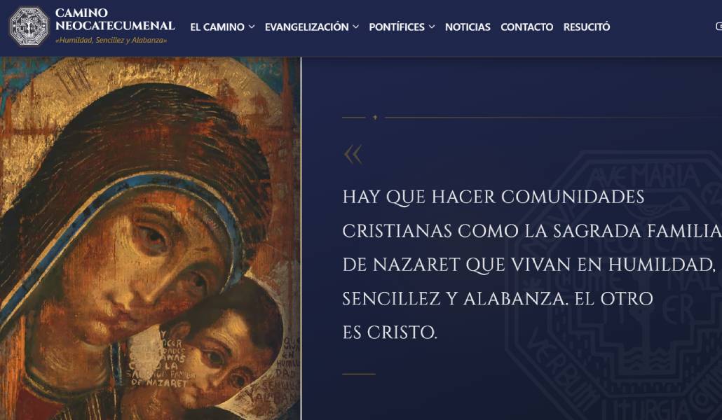 Portada de la nueva web del Camino Neocatecumenal.